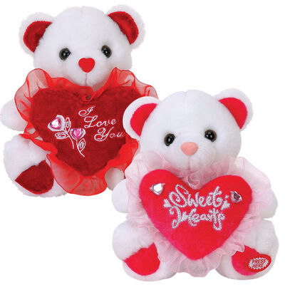 12inch de Teddybeer van de valentijnskaartendag met Bloem en Hart Gevuld Duwspeelgoed voor Viering
