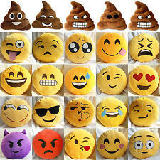 Het gele Hoofdkussen van de de Babyslaap van Emoji Emoticon rond Gevulde voor Huisgebruik