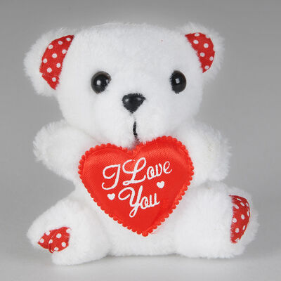 Gevulde het Speelgoedteddybeer van maniervalentijnskaarten Dag met het Rode Hartduw Vieren