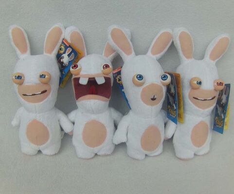 Mooie Rayman die Rabbids-het Speelgoed Witte Leuke Douane ijlt van de Beeldverhaalpluche