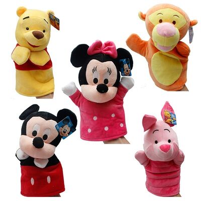 Van de Pluchehandpoppen van Winnie Pooh Tigger Stitch Eyore het Gele Roze Blauw