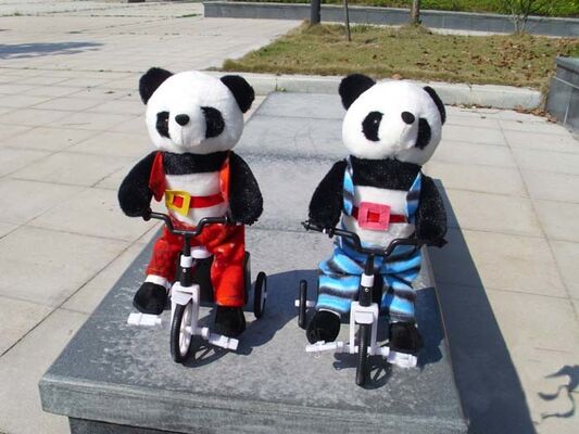 100% pp-Katoenen Muzikaal Pluchespeelgoed, het Elektronische Zachte Stuk speelgoed van de Fiets Dierlijke Panda