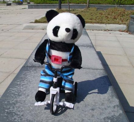 100% pp-Katoenen Muzikaal Pluchespeelgoed, het Elektronische Zachte Stuk speelgoed van de Fiets Dierlijke Panda