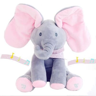 De musical gluurt een het Spelhuid van de Boe-geroepolifant - en - zoekt het Elektrische Speelgoed van de Baby Snoezige Pluche