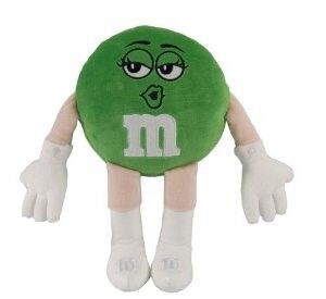 Groen M&M Gevuld de Pluchespeelgoed 25cm van het Dieren Middelgroot Beeldverhaal Grootte