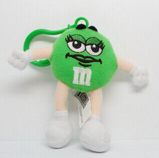 Groene Gevulde de Dieren Leuke Pluche Aangepaste Keychains van M&M Karakter