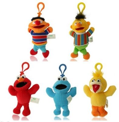 Het leuke Gevulde Speelgoed van de Sesame Streetpluche Keychain met Haak voor Bevorderingsgiften