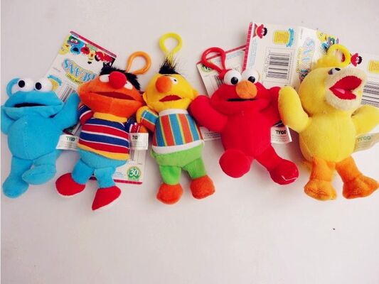 Het leuke Gevulde Speelgoed van de Sesame Streetpluche Keychain met Haak voor Bevorderingsgiften