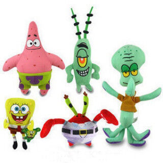 Het SpongeBob-Familie Volledige Vastgestelde Beeldverhaal vulde Speelgoed, Roze/Groen/Rood/Geel