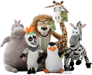 Kleine Gevulde Dieren Madagascar 3 Cijfer van de Familie het Volledige Vastgestelde Actie
