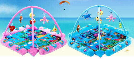 Spel Gyms van de Seabeach het Blauwe Baby en Matten met Plastic en Gevuld Speelgoed