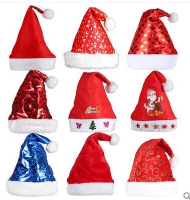 Gepersonaliseerde Dansende Kerstmishoed van het Pluchespeelgoed met Gouden Podwer, Rood/Blauw
