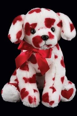 25cm vulde de Zachte Hond van de Valentijnskaartendag met Rood Hart Duwspeelgoed voor Giften