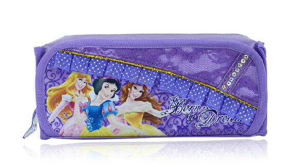 Purpere/Roze Disney-het Potloodzak van de Prinsespluche met Ritssluiting voor Bevorderingsgiften