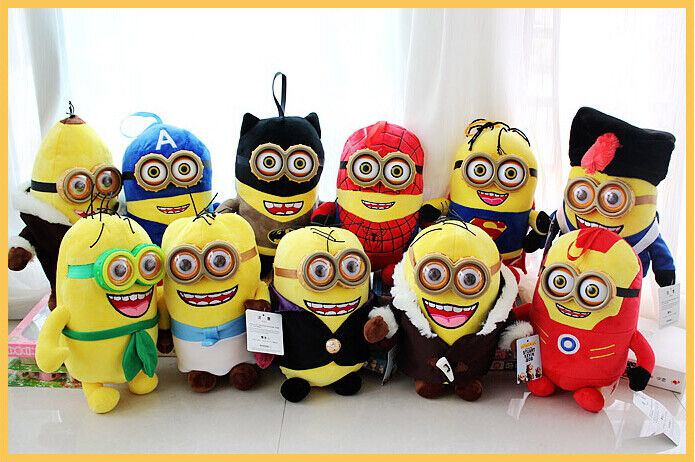 Verachtelijk me 3 Minions met 3D oog/van de Wrekerspluche Speelgoed/de Super Helden Super mens, Batchman, spiderman Iron Man,